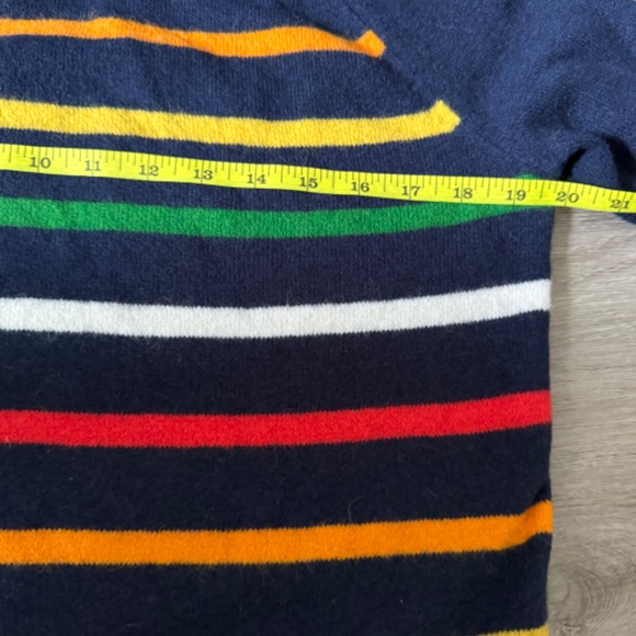 NWT J.CREW Navy Blue Rainbow Striped Alpaca Wool Blend Soft Turtleneck Sweater - Picture 5 of 6